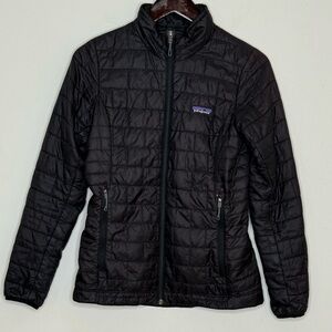 Patagonia Nano Puff Quilted Jacket Black Full Zip XS Gorpcore Outdoor Hiking